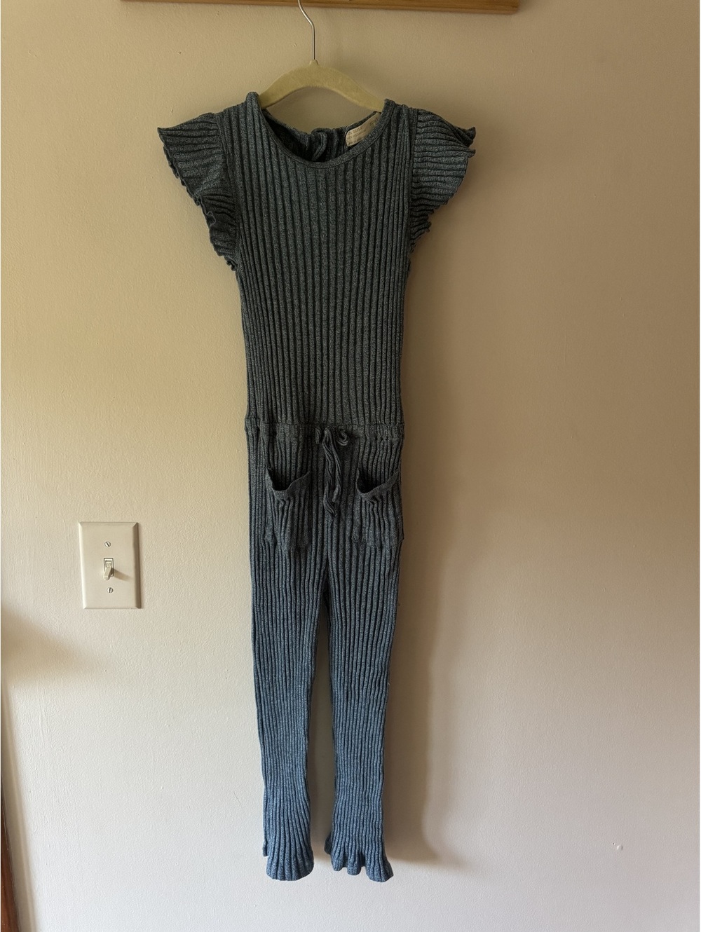 Zara size 7 blue ribbed jumpsuit